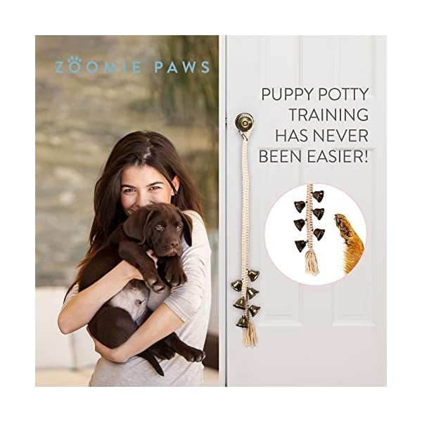 Zoomie-Paws-Hanging-Dog-Door-Bells-for-Dogs-and-Puppies-Dog-Doorbell-for-Potty-Training-Pet-Supplies-Bell-for-Dogs-to-Ring-to-Go-Outside-1-per-Pack Dog Doorbell for Potty Training