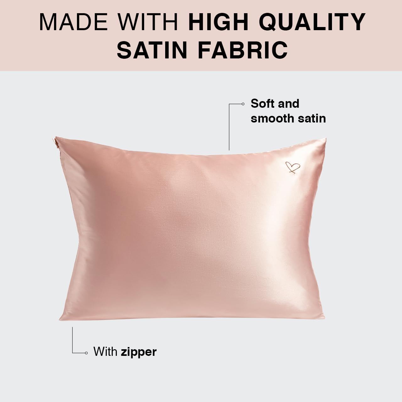 Kitsch Night time Renewal 3PC Sleep Set - Satin Pillowcase with Zipper for Hair & Skin - Softer Than Silk, Queen/Standard Size with Satin Pillow Scrunchie No-Damage Hair Tie and Satin Pillow Eye Mask