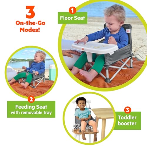 image for Bright Starts Pop 'N Sit Portable Booster, Indoor/Outdoor Use, Floor S