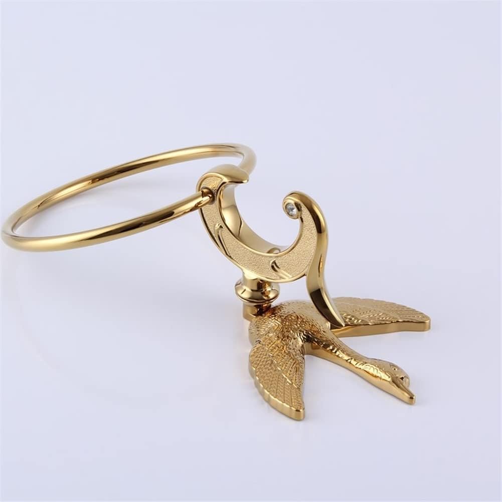 Gold Crystal Swan Towel Ring for Bathroom Accessories Set, Gold Luxury European Towel Holder, Wall Mounted Towel Ring
