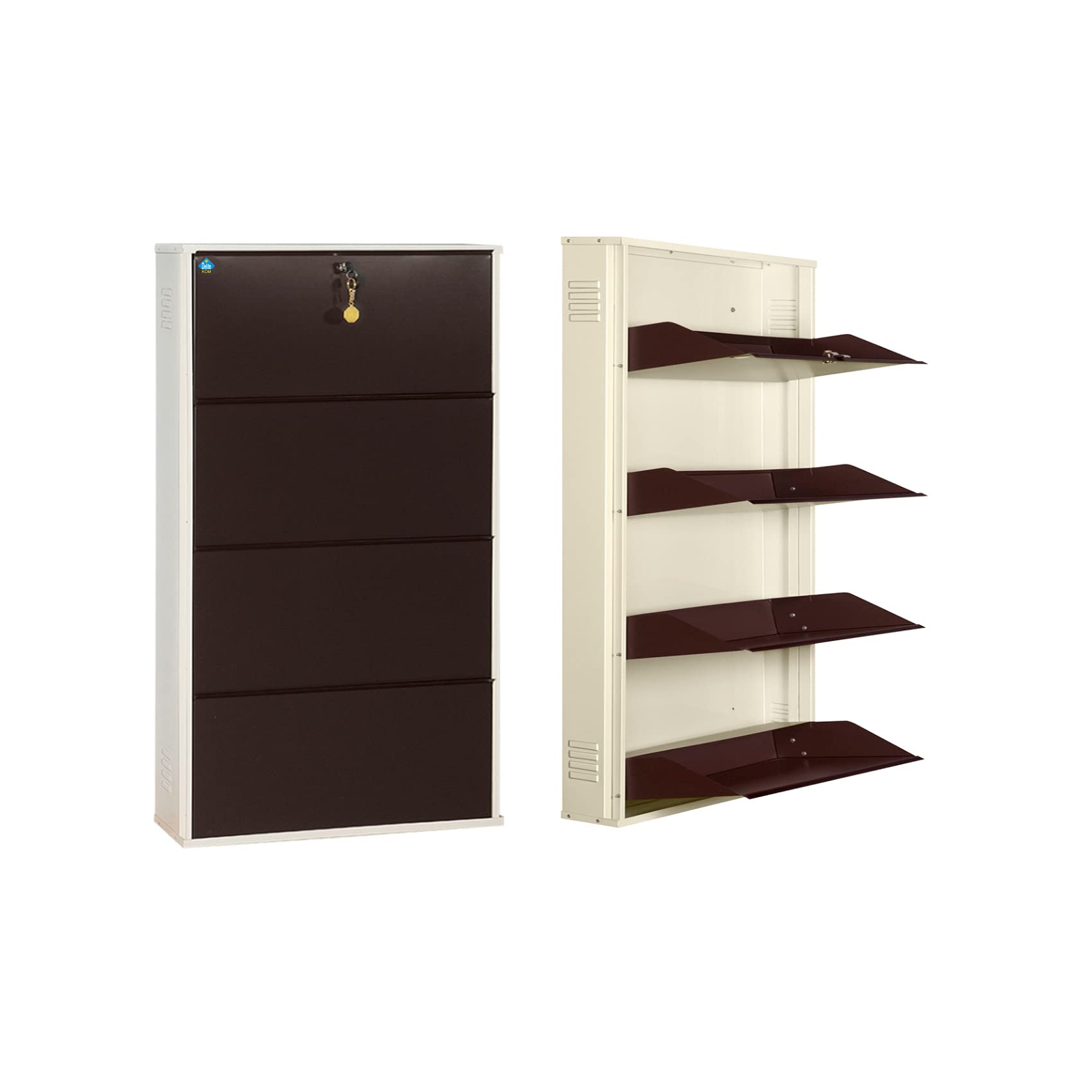 DELITE KOM Metal Shoe Rack for Home | 29 Inches Wide 4 Shelf | Metal Shoe Cabinet for Home with Lock | Wall Mount | Space Saving Chappal Sandal Shoe Organizer Stand | 100% Powder Coated Color | DIY (B09HKHTTH3) Amazon Price History, Amazon Price Tracker