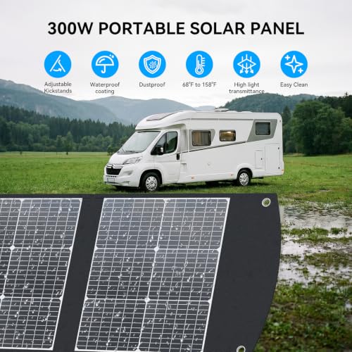 Image of 300W Portable Solar Panel Suitcase 40V MC4 Cable XT60 DC for Power Station