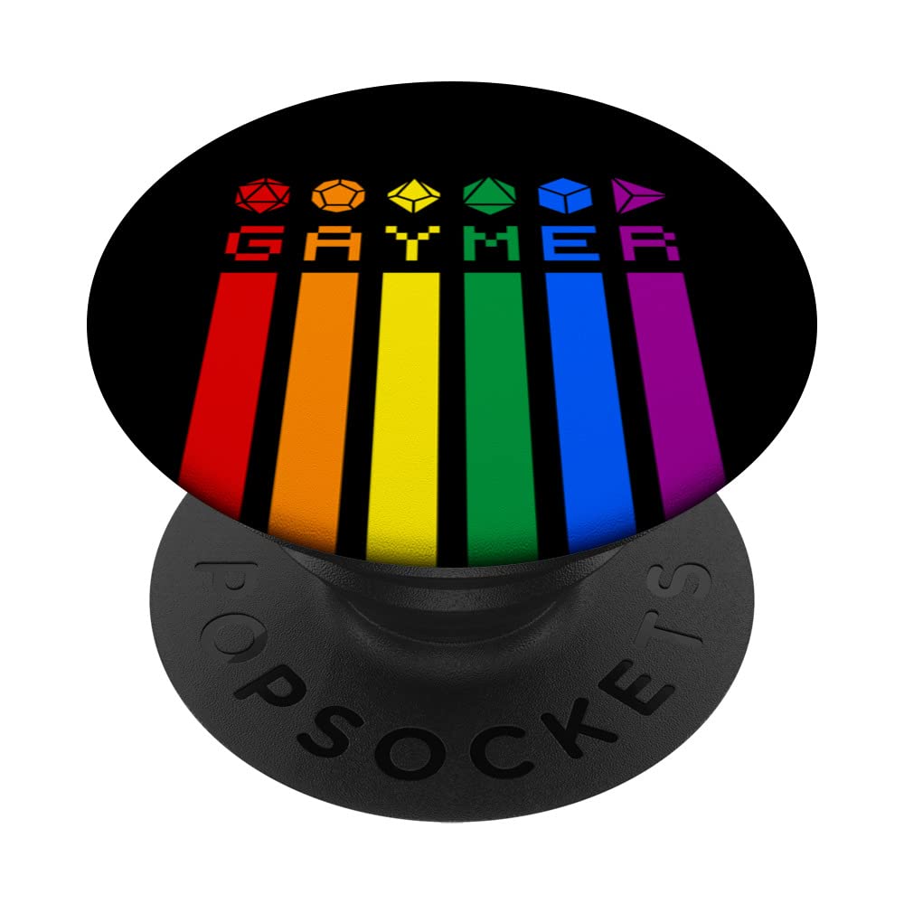Gaymer - Rainbow Dice Flag LGBTQ+ Pride Gay Gamer PopSockets Swappable PopGrip