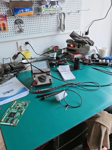 Desktop Anti Static Mat Roll, 1.6/ 2/ 2.6/ 3/ 4/ 5 Ft Wide Small Large ESD-Dissipative Mats Soldering Rubber Soft Board for Computer Repair/ Phone/ Pc, Heat Resistant Workbench Cover(2mm,0.6x1.2m/2x4f