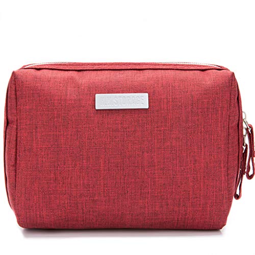 Small Makeup Bag for Women,Travel Makeup Pouch Cosmetic Case Organizer Portable Artist Storage Bag for Women Girls,Red