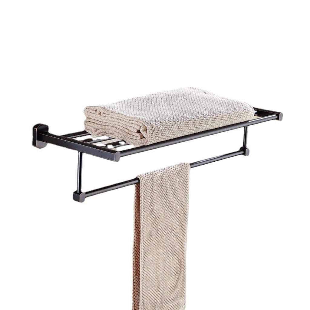 JvFbjLF Black Bathroom Towel Rack Bathroom Towel Rack Shelf Wall Hanging Bathroom Hotel Towel Bar