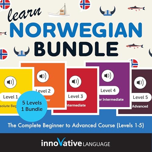 Page de couverture de Learn Norwegian Bundle: The Complete Beginner to Advanced Course (Levels 1-5)