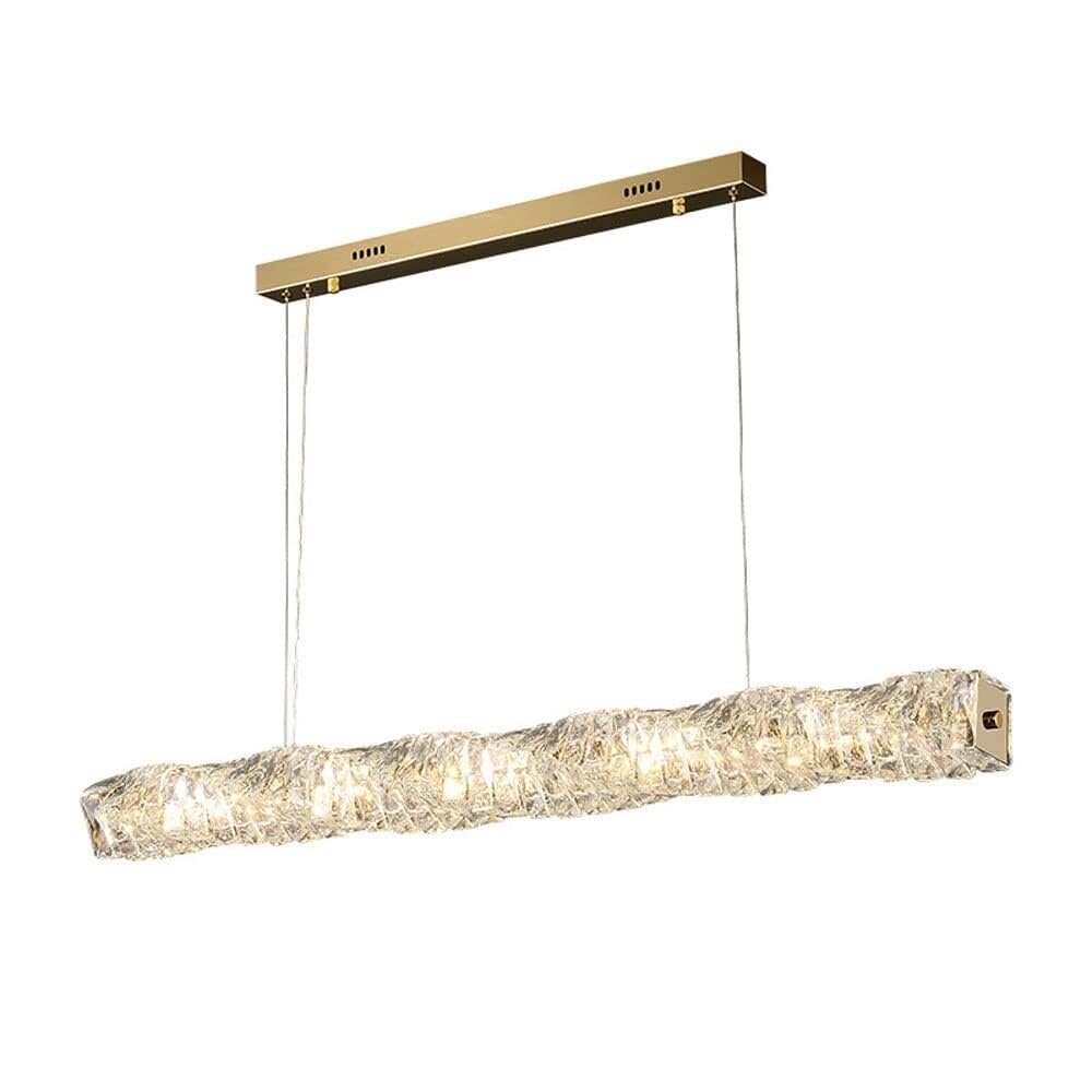Lustre linéaire en cristal pour sublimer votre îlot de cuisine et illuminer vos repas