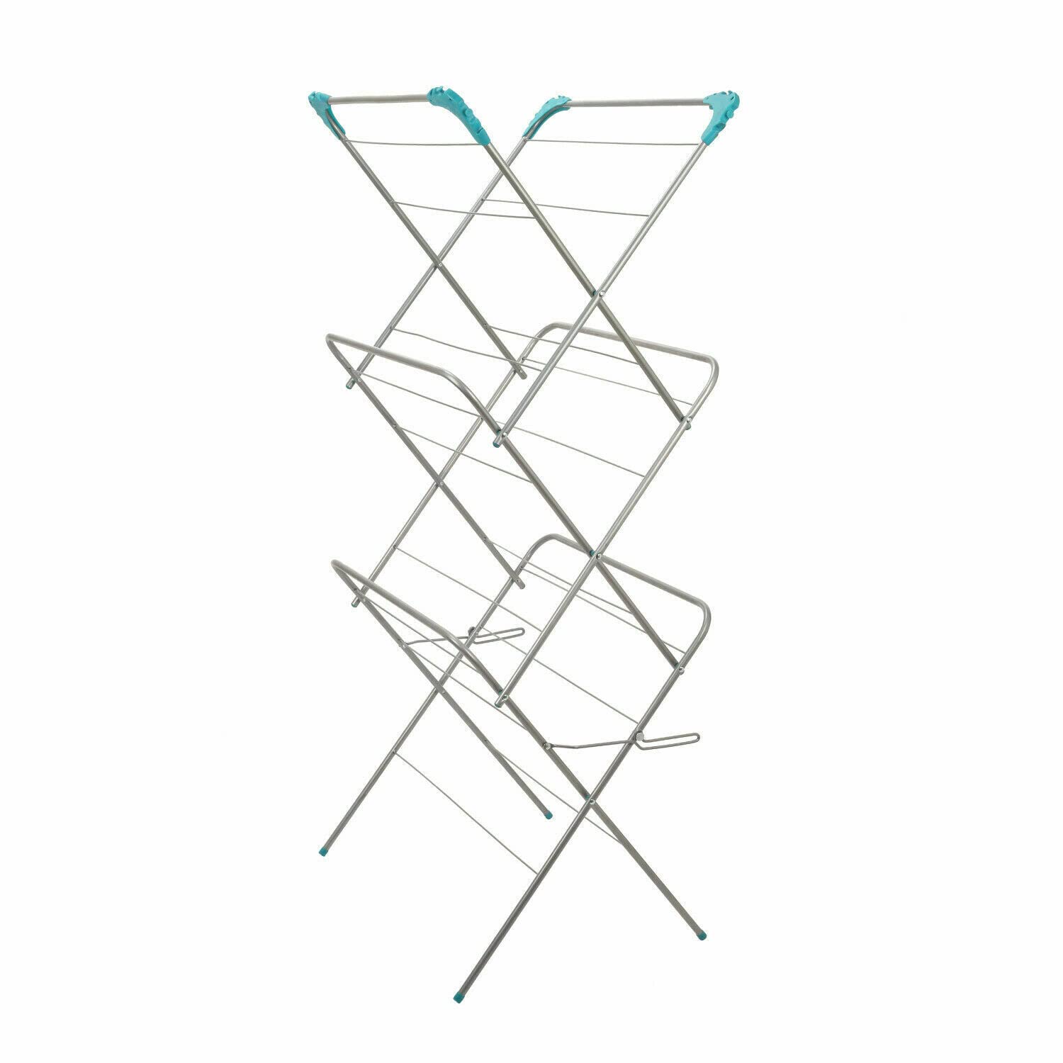 Daniel James Housewares 1 X 3 Tier Without Arms 3 Tier Clothes Airer Dryer Rack Indoor Outdoor Laundry Foldable Dry Rail Hanger (1 X 3 Tier Without Arms)