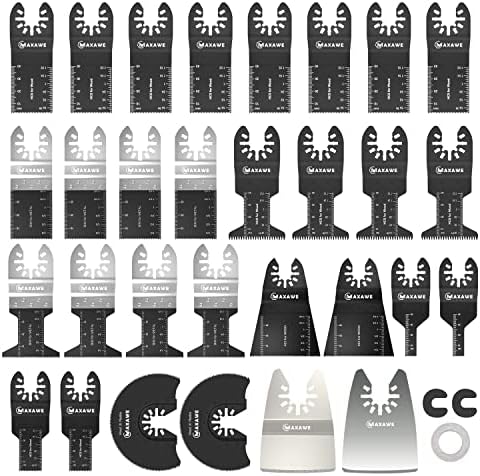 Oscillating Saw Blades Yous Auto 87 PCS Oscillating Tool Blades, Wood Metal Plastic Quick Release Oscillating Multitool Saw Blades Accessories Sandpaper Compatible Dewalt Mi Dewalt Oscillating Tool