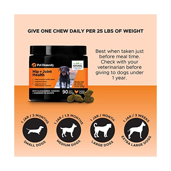 PetHonesty Hip & Joint Health, Dog Supplement with Glucosamine Chondroitin, MSM, Turmeric, Soft Chews Advanced Pet Joint Support and Mobility – (90 ct) (Hip & Joint Chicken) PetHonesty Hip & Joint Health, Dog Supplement with Glucosamine Chondroitin, MSM, Turmeric, Soft Chews Advanced Pet Joint Support and Mobility – (90 ct) (Hip & Joint Chicken)
