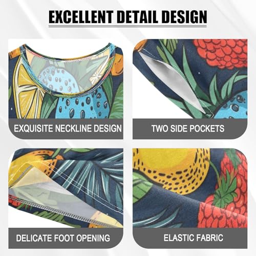 Pear Lemon Fruit Kids Pjs Set Boys Girls Summer Short-Sleeve Sleepwear Pajamas 2PCS4