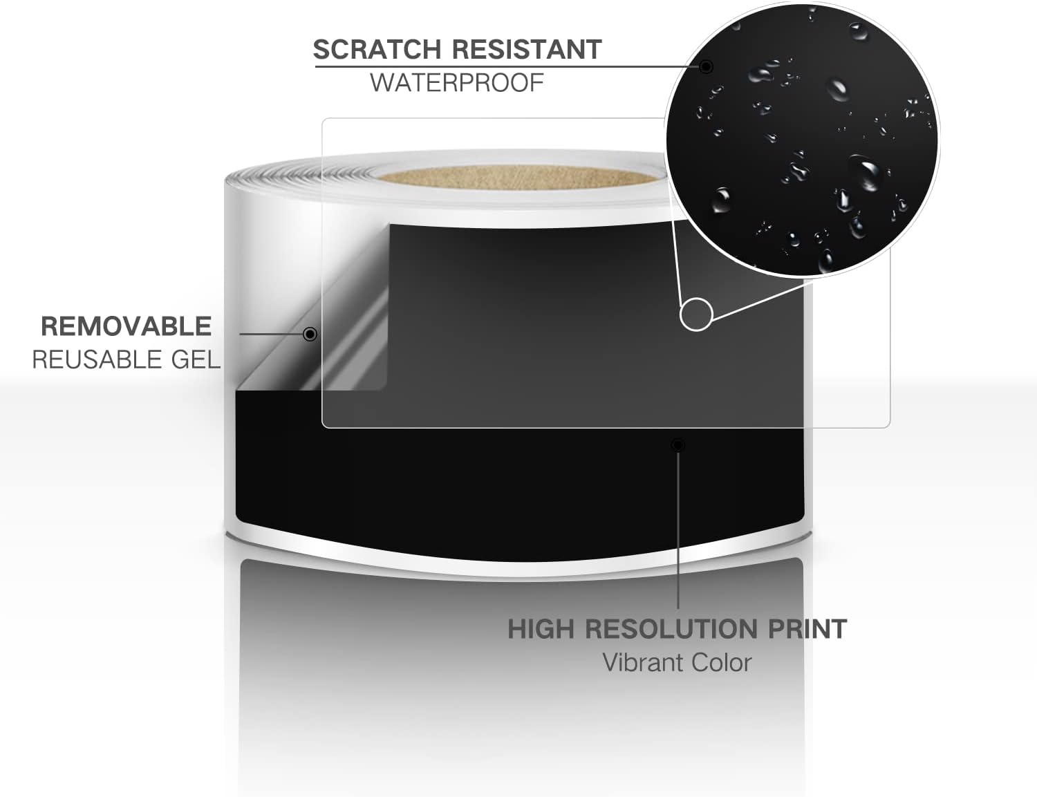 Rectangle Labels Sticker 3×5 Inch Vinyl Floor Stickers Color Coding Name Tags Roll Removable 200 PCS, Black - Image 6