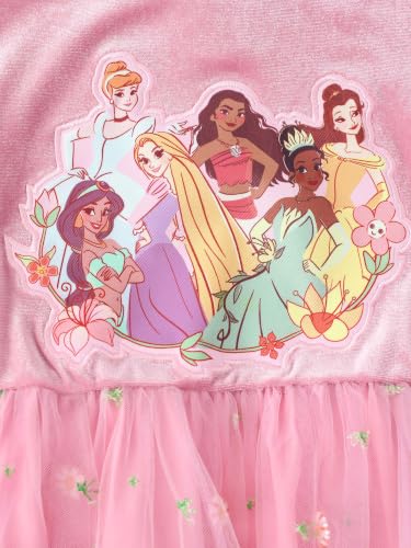Image of Disney Girls' Tulle Tutu Dress Birthday Party Outfit Baby /Toddler | Officially Licensed, Frozen Elsa, Minnie, Princess, Velvet Top with Belt, Multi-Layer Mesh Skirt, Ruffle Long Sleeve Clothes