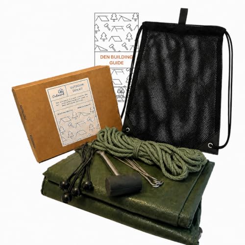 Outward 7pc Outdoor Den Kit to Build Your Own Tent Shelter Outside in Nature Suitable for All Weather With Instructions