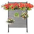Metal Outdoor Privacy Screens Fence Screen for Outside Screen Freestanding for Patio Lawn Deck Outdoor Privacy Panels for Backyard Patio Garden Black (6 x 3FT with Feet)