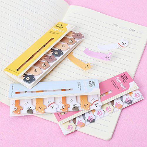 jackyee Bloco de notas adesivas de desenho animado, bloco de anotações, marcador de livro, mensagem,