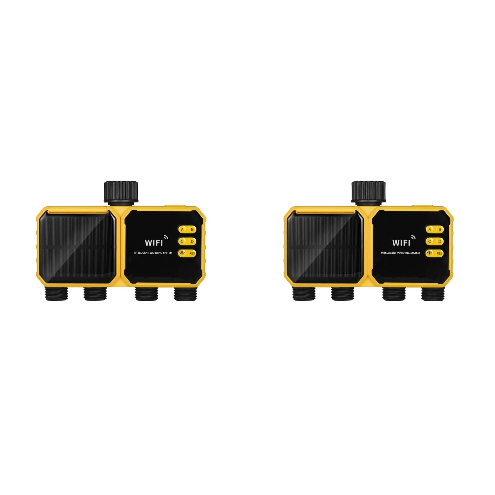 Jnchdghwa 2X 4 Outlets WIFI Solar Irrigation Timing Controller Solar Irrigation Timer Automatic Irrigation System Water Timer
