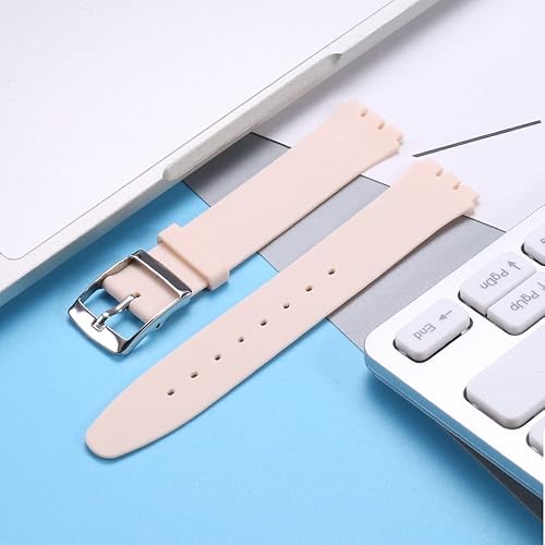 Miniatura 2 de Correa de repuesto de silicona ultrafina para mujer, compatible con la serie Swatch Skin sin segundo reloj (0.630 in)