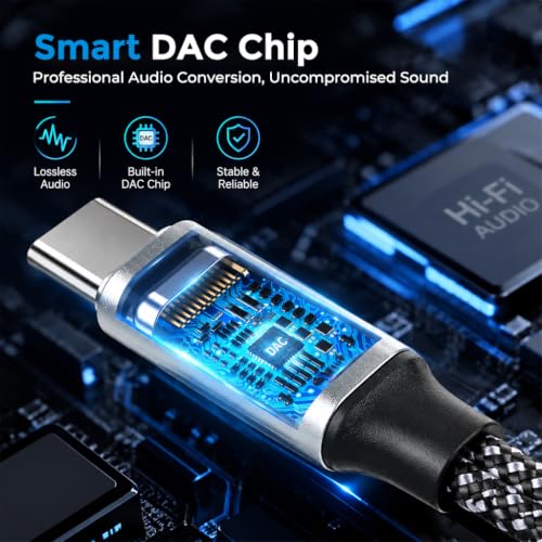 Image of Verilux USB C to 3.5mm Adapter 3 in1 with Charging and DAC Audio
