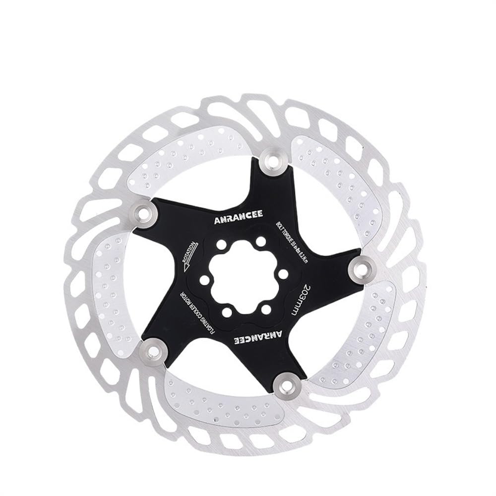 Dischi Freno Mtb Montagna Mtb Bike Disc freno mobili da 140mm 160mm 180mm 203 mm 6 bulloni rotore in bicicletta in(203mm black metal)