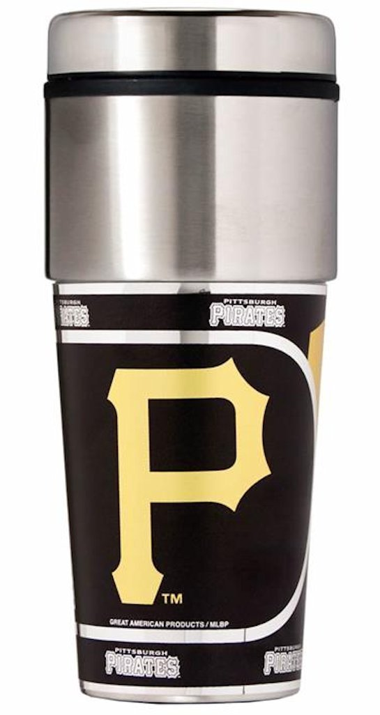 Great American Products MLB Pittsburgh Pirates Metallic Tumbler, One Size, Black