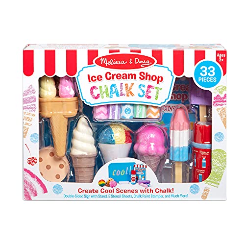 Melissa & Doug Ice Cream Shop Multi-Colored Chalk And Holders Play Set - 33 Pieces, Great Gift For Girls And Boys #TOP4