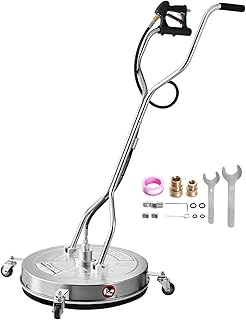 VEVOR 612mm Pressure Washer Surface Cleaner, Stainless Steel Surface Cleaning Attachment with 4 Wheels, Max 310 Bar, 3/8