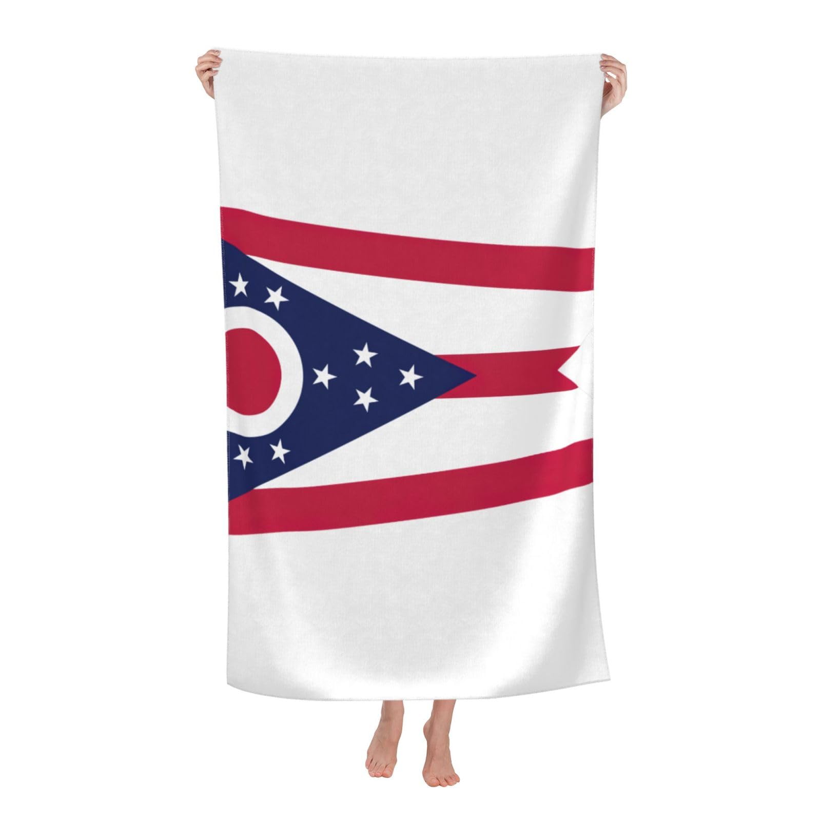 NImongt Ohio State Flag Print Oversized Adult Beach Towel For Travel Weekend Getaways Festivals Camping Trips