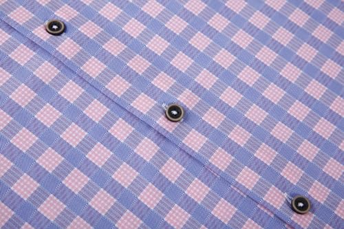 Alex Vando Mens Button Down Shirts Wrinkle Free 4-Way Stretch Print Business Casual Shirt