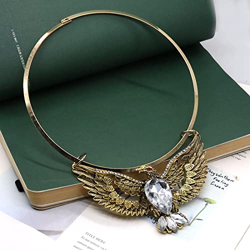Retro Ethnic Animal Chunky Bib Collar Choker Necklace Gothic Stylish Exaggerated Fashion Eagle Statement Necklace Jewelry For Women Girl Gift (Antique Gold) #TOP5