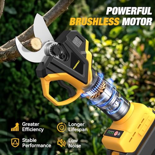 Image of 2-In-1 Electric Pruning Shears for Dewalt 20v Max Battery, 1.6 inch Cutting Diameter Cordless Pole Pruners 20v - Brushless Motor, 4 Modes Electric Pruning Shears for Gardening & Tree Trimmer (No Battery)