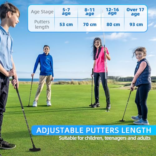 Putters de golfe para homens e mulheres com 4 bolas de golfe, comprimento ajustável para golfistas c