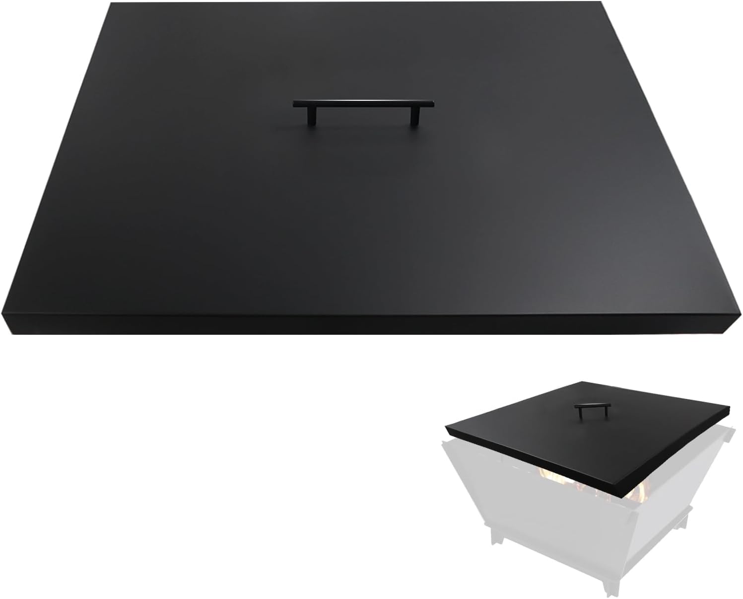 Photo 1 of Fire Pit Burner Lid 28" x 28" Square Drop-in Burner Pan Firepit Cover Multiple Sizes and Shapes Available Alloy Steel