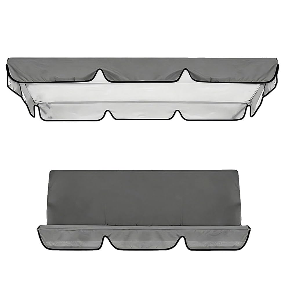 Toit De Rechange pour Balancelle avec Coussin 164x114cm 190x132cm Toile De Balancelle De Jardin 2-3 Places Canopée pour Balancelles Extérieure(Gray,77x49in/195x125cm)