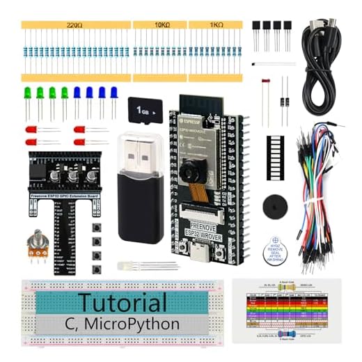 Freenove Basic Starter Kit for ESP32 CAM (Included), Dual-core 32-bit 240 MHz Microcontroller, Onboard Camera Wireless, Python C Code, 400-Page Detailed Tutorial, 141 Items, 58 Projects