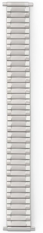 Speidel Mens Twist-O-Flex Stainless Steel Stretch Metal Replacement Expansion Watch Band with Self-Adjusting Straight Ends for 16mm 17mm 18mm 19mm 20mm 21mm 22mm timepieces