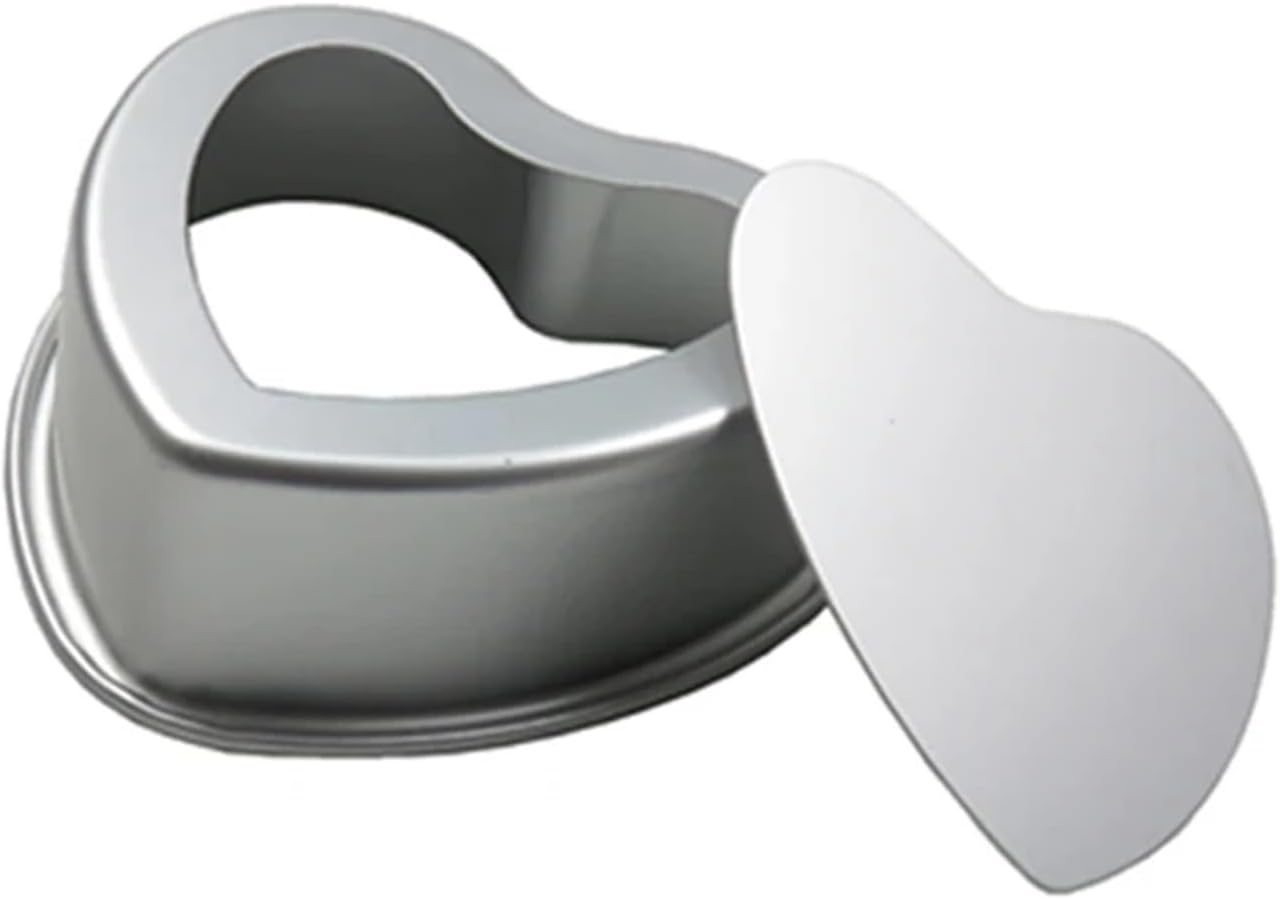 3Pcs 3/4/510inch Aluminum Alloy Cake Molds Heart Shaped Pans A Removable Bottom Baking Mould Tool for Muffin Cake Bread Cheese(5inch)