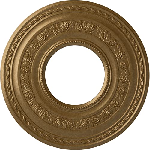 29 3/8"OD x 11 5/8"ID x 1 1/8"P Anthony Ceiling Medallion (Fits Canopies up to 11 5/8"), Hand-Painted Pale Gold