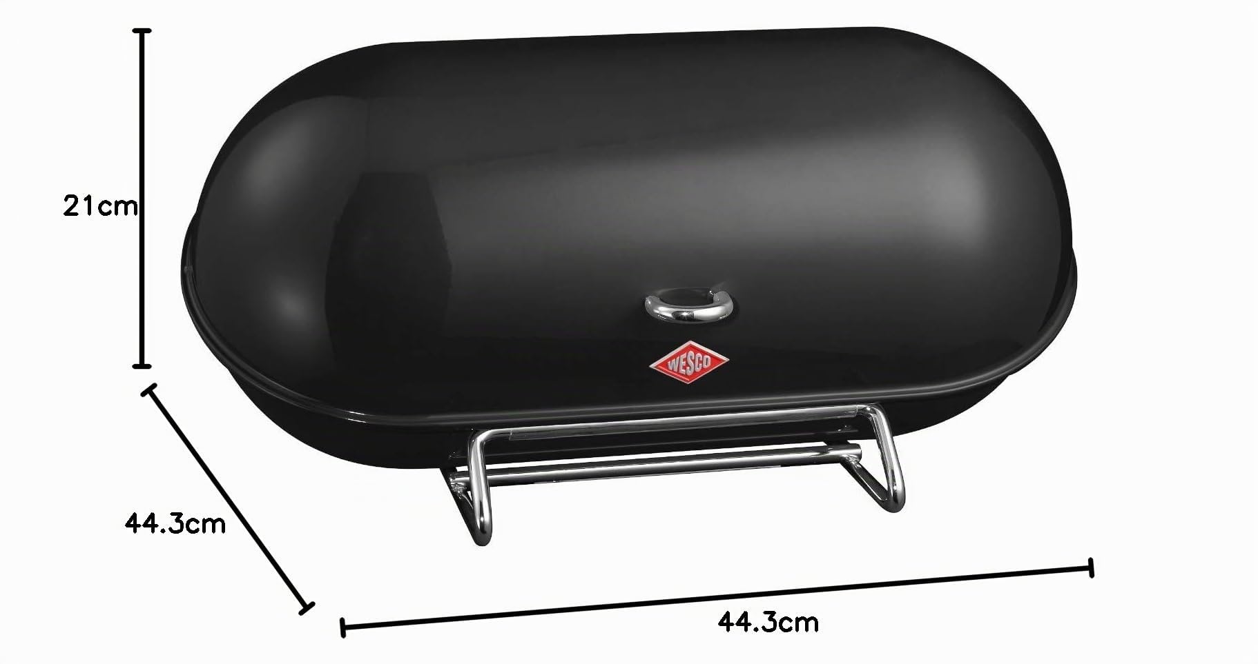 WESCO 2621 Brotkasten Breadboy 21x44.3x23cm, schwarz, 50L