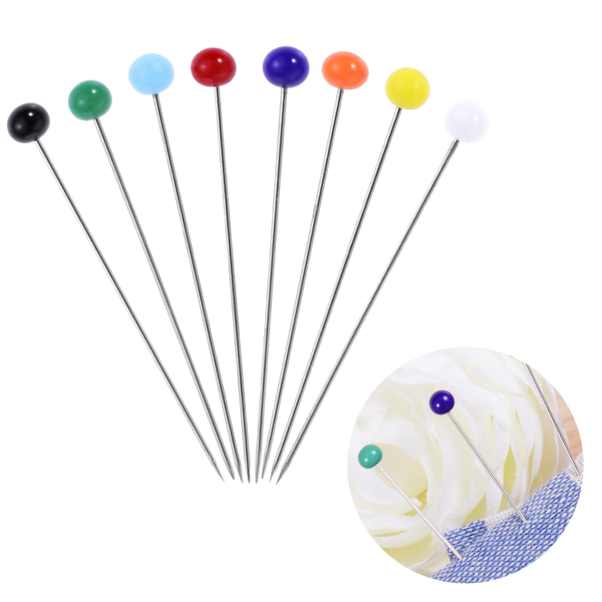 MUELODSIC 500Pcs Glass Head Sewing Pins Multicolor Head Pin High Temperature Resistance for DIY Crafts and Sewing Projects Durable and Marking Accessories