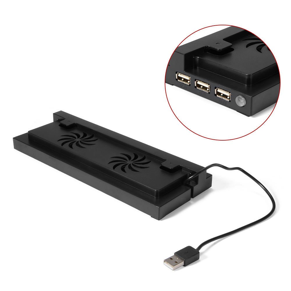 OSTENT Enfriador de Ventilador Doble USB Enfriamiento Vertical Puerto USB Externo para Consola Xbox One S Color Negro