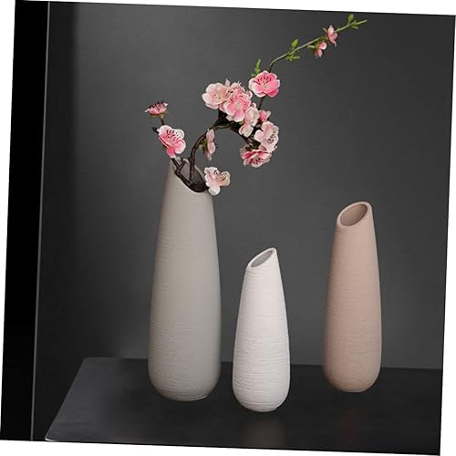 Miniatura 3 de Happyyami Jarrón oblicuo de cerámica para decoración de boda, jarrón de flores secas, jarrón rústico moderno, florero de cerámica, decoración de