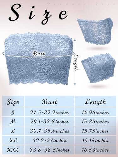 Image of Geyoga 6 Pieces Floral Lace Bralette Bandeau Bra for Women Girl Seamless Strapless Stretchy Tube Top