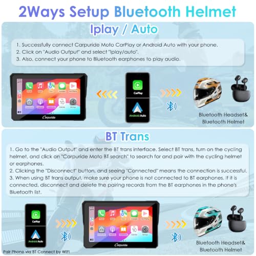 Carpuride W702 Motorrad GPS Carplay Bildschirm 7 Zoll
