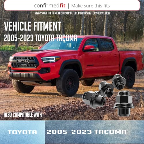Image of Wheel Accessories Parts 24 Pcs M12x1.5 12x1.5 Thread OEM Factory Style Lug Nuts 1.5 inch Long Black 13 /16 inch 21mm Hex Fits Toyota Tacoma ｜ 90084-94001 ｜ 611-211