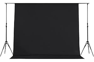 Joccun 6x9ft Black Polyester Backdrop Curtain for Photography