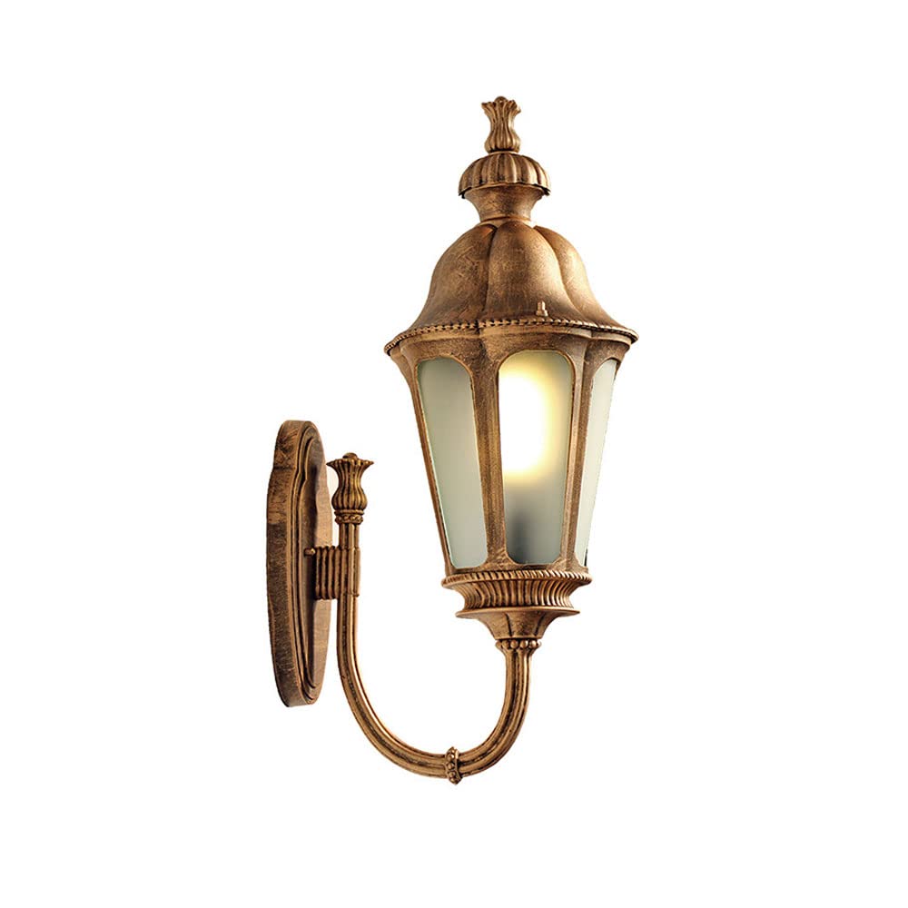 NHPJFDC European Style E27 Outdoor Lantern Wall Lamp - IP65 Waterproof Aluminum Retro Sconce for Garden, Balcony, and Doorway(Bronze)