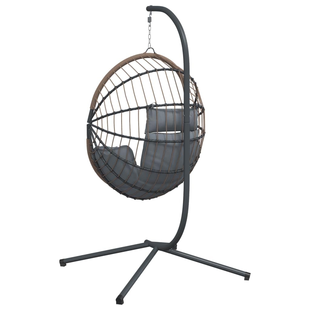 Genérico Silla Colgante Huevo con Soporte ratán y Acero Gris Claro,Casa y jardín,Jardín,Artículos de Exterior,Balancines de jardín,Gris,4007406