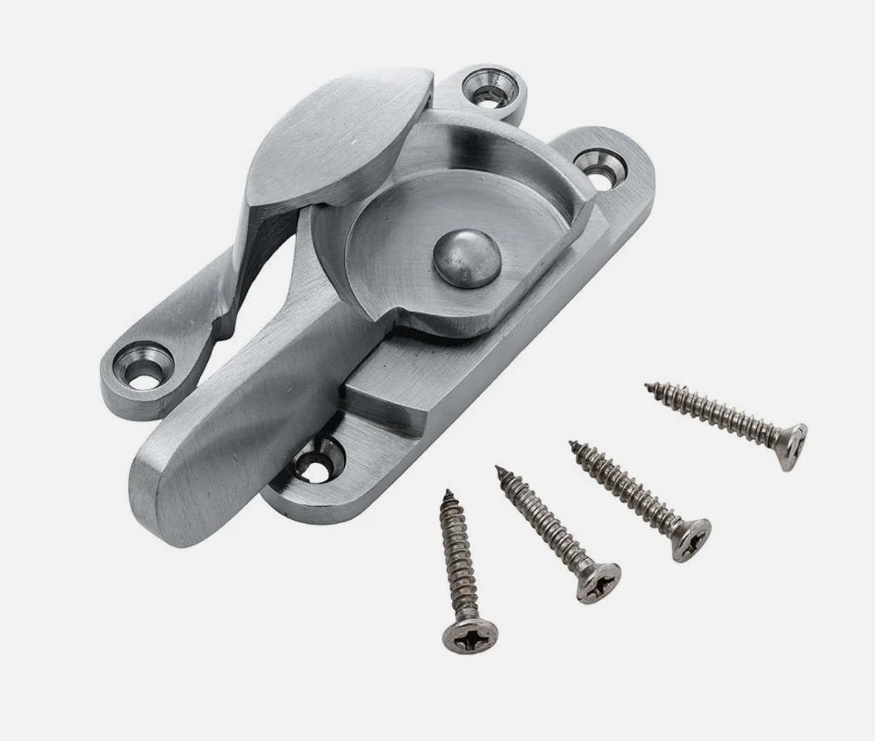Slim Sash Window Fasteners Locking & Non-Locking, Solid Brass, Various Finishes (Satin Chrome)